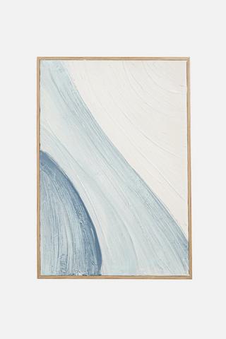 TEXT RIPPLE BLUE WALLART 50X70