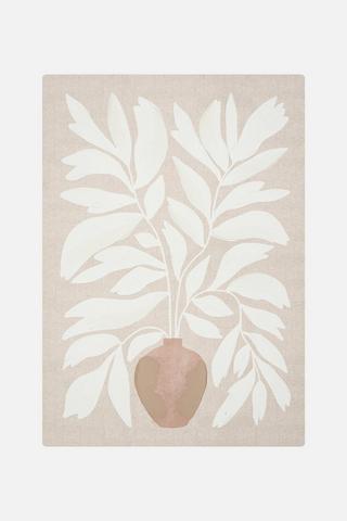 JENKINS POT LEAVES WALL ART 50X70CM - 1 - Sand