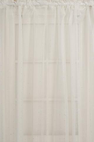 SEQUIN STRIPE SHEER TAPED CURTAIN 230X218CM