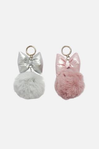 ASSORTED POM POM KEY RING