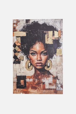 ETHNIC LADY WALL ART 60X90CM