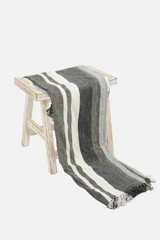 CHENILLE STRIPE THROW L180XW140CM