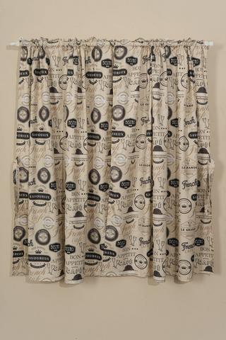 BORDEAUX TAPED KITCHEN CURTAINS 230X120CM
