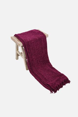 CHENILLE FRINGE THROW 140X180CM