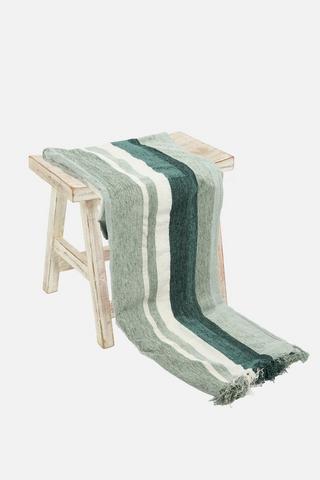 CHENILLE STRIPE THROW L180XW140CM