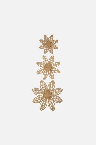TRIO WOVEN FLOWER WALL DÉCOR