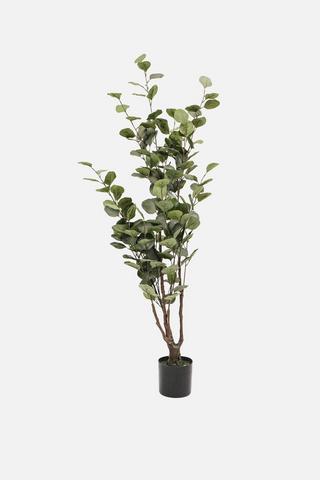 XL POTTED FAUX EUCALYPTUS TREE - 1 - Burgundy