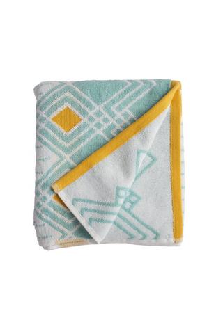 NESTED DIAMOND HAND TOWEL - 1 - Sea Green