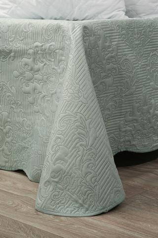 DAMASK ULTRASONIC POLYESTER QUILT - XLK - Sage