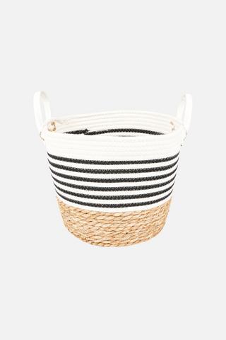 MEDIUM BECKY STRIPE STORAGE BASKET