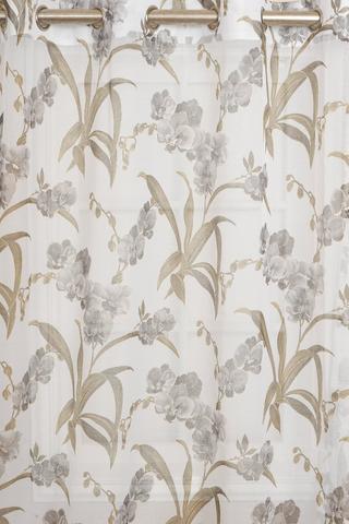 EYELET FOIL LEAF UNLINED CURTAIN140X225CM