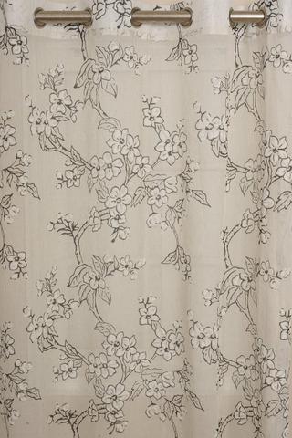 FLORAL EYELET UNLINED CURTAIN 140X225CM