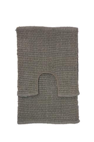 2PC BASKET WOVEN BATH MAT SET CHARCOAL