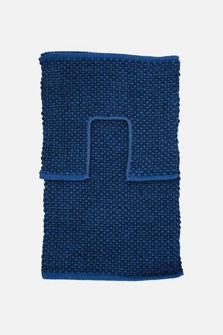 2PC BASKET WEAVE MAT BLUE