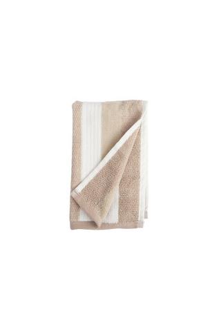 STRIPE MELANGE VELOUR GUEST TOWEL