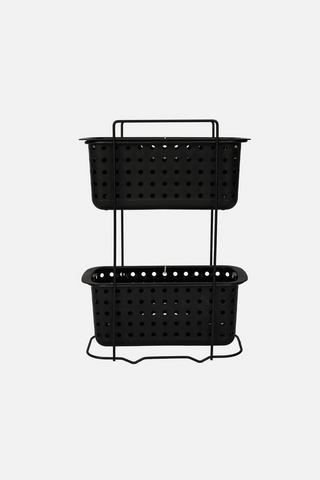 2 TIER BATHROOM RACK BLACK