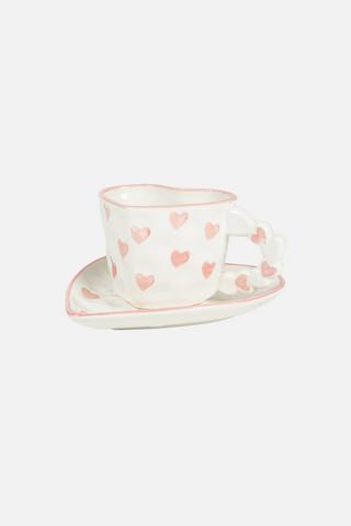 HEART TEA CUP & SAUCER