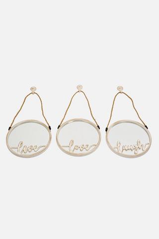 TRIO LIVE LOVE LAUGH DECORATIVE MIRROR