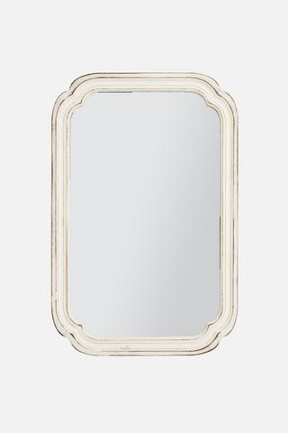 WOOD MIRROR WHITE 66X100CM