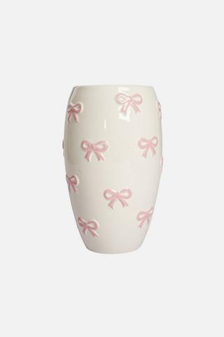 PINK BOWS DECORATIVE VASE