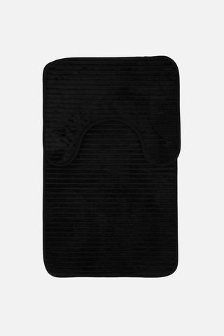 2PC LUX FOAM RIBBED BATHMAT