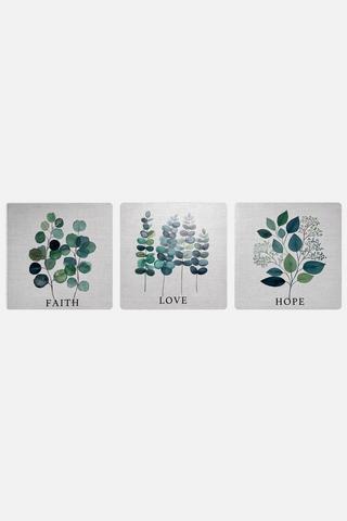 3PK LEAVES CANVAS