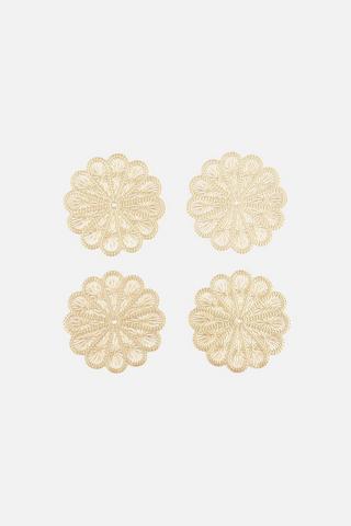 4 PACK METALLIC COASTERS