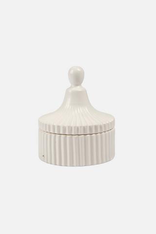 CERAMIC TRINKET BOX WHT