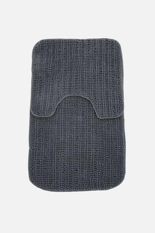 2 PIECE BOBBLE STRIPE BATHMAT SET
