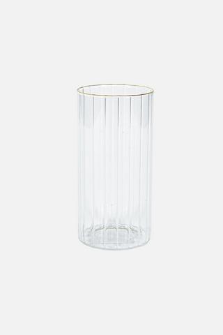 RIBBED GLASS VASE