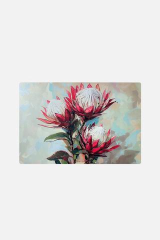 RED PROTEAS CANVAS 38X58CM