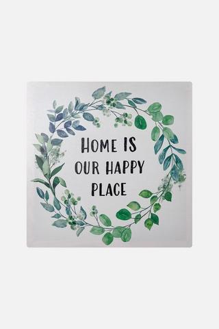 HAPPY PLACE CANVAS 38X38CM