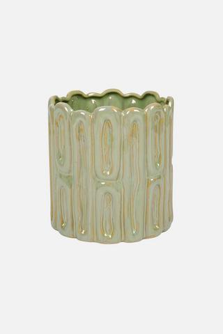 MEDIUM PLANTER SCALLOPED SAGE