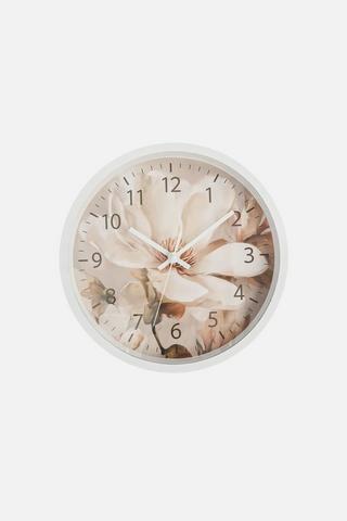 PRINTED FLORAL CLOCK 30CM