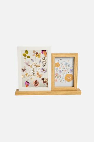 2 PIECE GLASS FLOWER FRAME