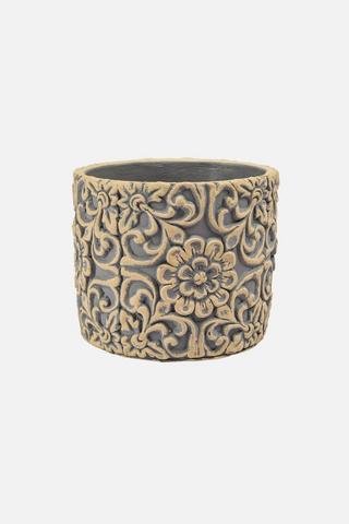 CARVED BLOOM PLANTER