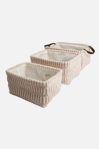 CORDROY STORAGE BASKETS