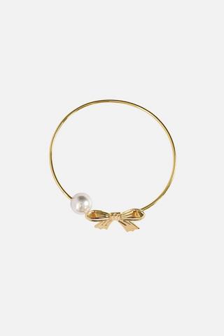 SINGLE BOW PEARL METAL CLIP HOOK