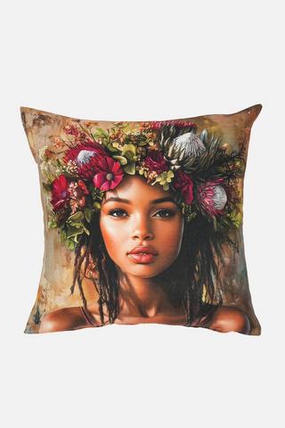 FLORAL FACE PRINT SCATTER 45X45CM