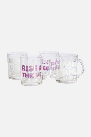 4 PACK STATEMENT GLASS MUGS