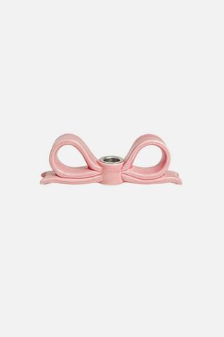 PINK BOW CANDLE HOLDER