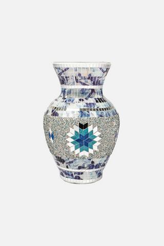 MOSAIC VASE BLUE WHITE