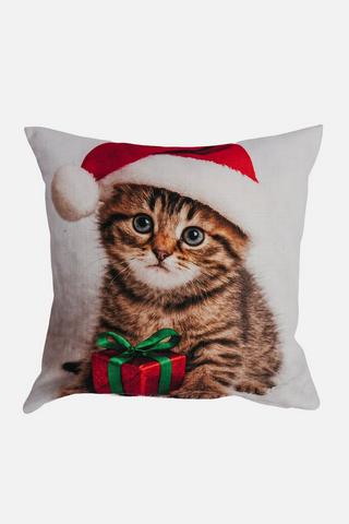 CHRISTMAS CAT SCATTER 45X45CM
