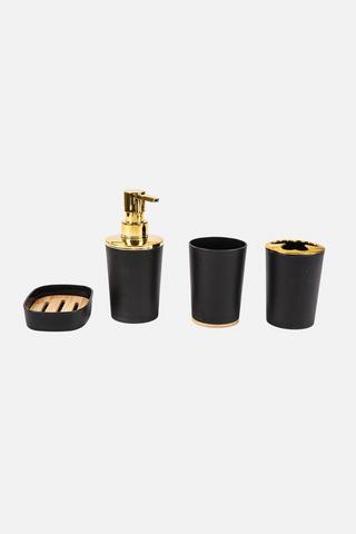 4PC PLASTIC FASHION SET BLACK