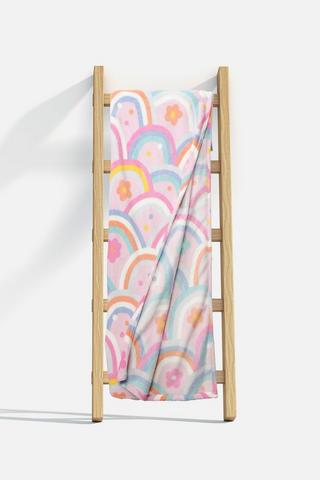 KIDS RAINBOW CORAL FLEECE BLANKET