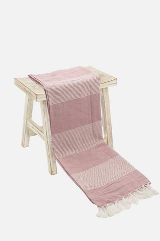 POLYCOTTON STRIPE THROW 140X180CM