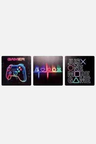 3 PACK GAMER WALL ART