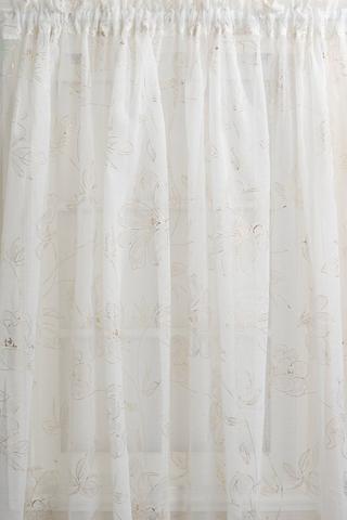 GOLD FLORAL SHEER TAPED CURTAIN 230X218CM