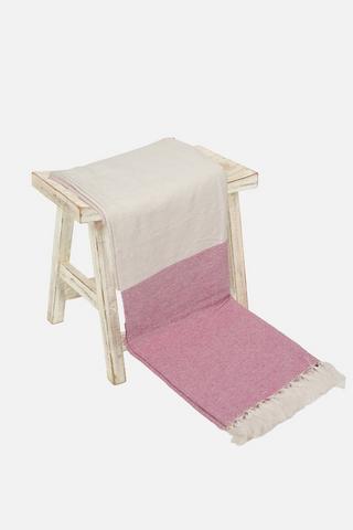 STRIPE CHENILLE BLUSH/CREAM 140X180