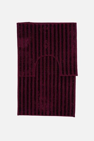 2 PIECE VISCOSE STRIPE BATHMAT SET